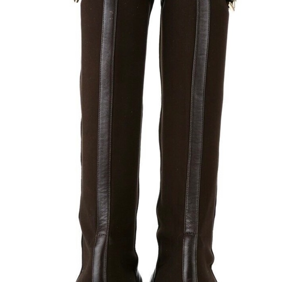 COACH Stretch Riding brown leather/fabric knee high boots size 9 - Picture 8 of 11